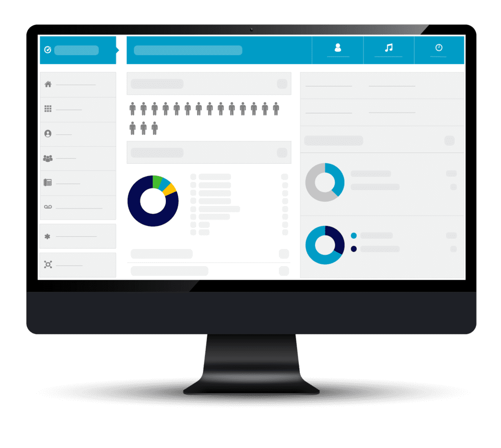 VirtualPBX Business Phone communication product on desktop screen