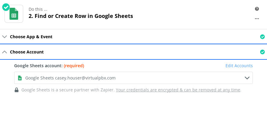 Zapier Tutorial - Call Received to Google Sheets - Select Google Account Zapier Tutorial - Call Received to Google Sheets - Select Google Account