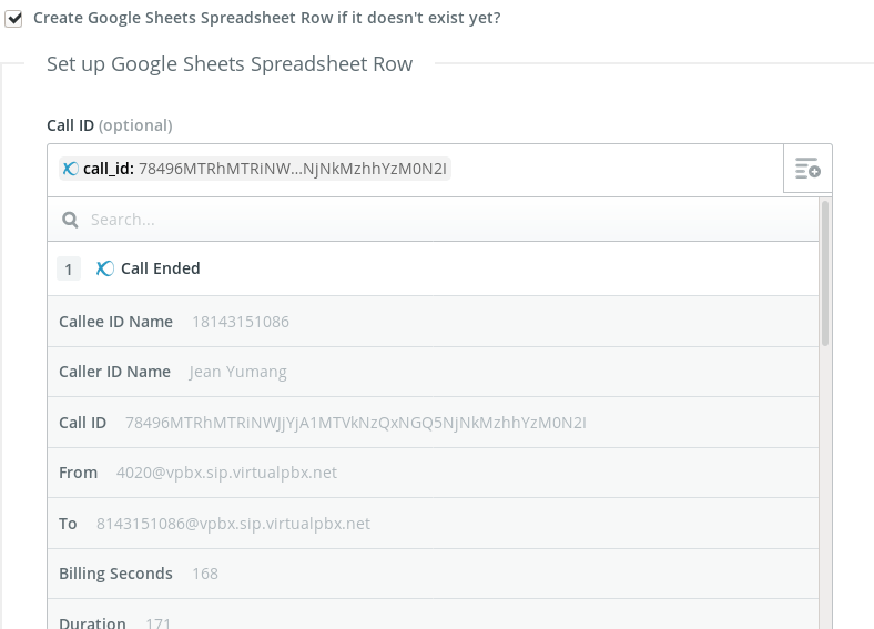Zapier Tutorial - Call Received to Google Sheets - Change Mapping of Variables Zapier Tutorial - Call Received to Google Sheets - Change Mapping of Variables