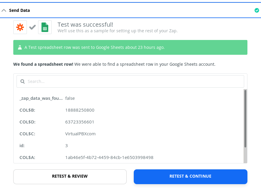 Zapier Tutorial - Call Received to Google Sheets - Test Your Zap Zapier Tutorial - Call Received to Google Sheets - Test Your Zap