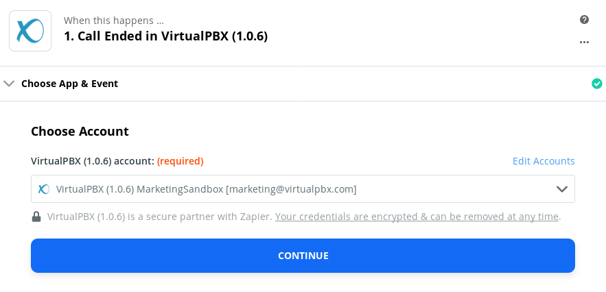 Zapier Tutorial - Call Received to Google Sheets - Select VirtualPBX Account Zapier Tutorial - Call Received to Google Sheets - Select VirtualPBX Account